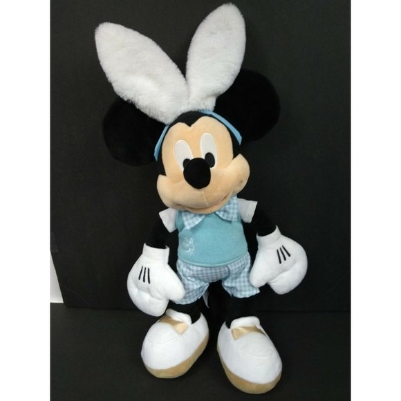 Disney Store 18" Easter Minnie Mouse Bunny Ears & Rabbit Sweater Stuffed Animal - Picture 3 of 9